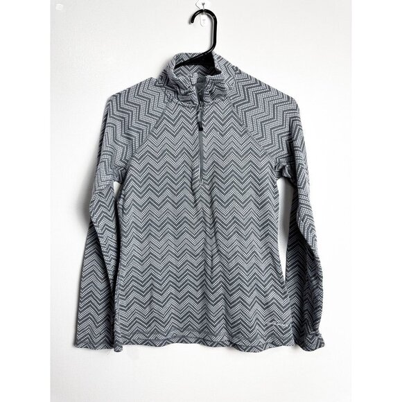 Eddie Bauer Chevron Printed Quarter Zip Pullover Womens Active Athletic Small Gr - Picture 1 of 6